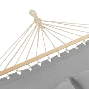 Hammock Eden - with support bars, for 2 people, durable fabric - light grey