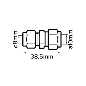 Plumbsure Reducing Coupler (Dia)10mm (L)38.5mm