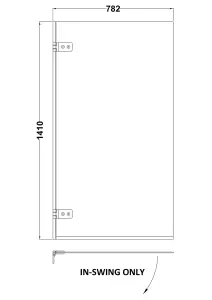 Chrome 5mm Toughened Safety Glass Hinged Shower Bath Screen