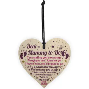 Red Ocean Mummy To Be Gifts From Bump Baby Shower Gift Mummy To Be Birthday Card Wooden Heart Plaque