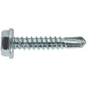 Bulk Pack of 100 Zinc Plated 4.8 x 25mm Self Drilling Hex Head Screws