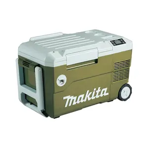 Makita Olive 18v20L Cooler/Warmer Cool Box Wheeled + Plug + Coffee Maker Machine