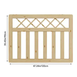 Stylish Cross Top Wooden Pedestrian Gate for Outdoor Spaces 120cm W x 90cm H