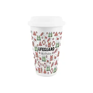 Lifeguard Ceramic Travel Mug - Novelty Flask Gifts for Lifeguards - Double-Walled Insulated Hot/Cold Drinks Cup Present