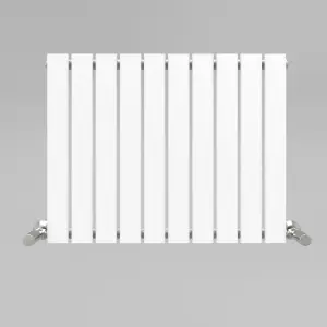 White Flat Tube 600x760mm Horizontal Single Panel Heated Towel Radiator