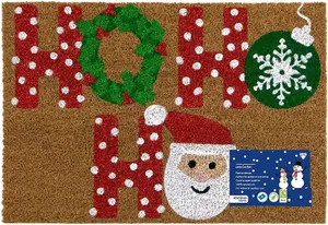 MantraRaj Festive Christmas Latex Backed Coir Doormat 40x58cm Christmas Decorative Santa Carpet Door Mat