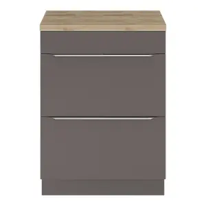 GoodHome Imandra Gloss Anthracite Freestanding Bathroom Cabinet (H) 820mm (W) 600mm