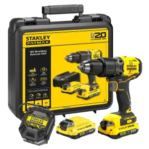 Stanley FatMax 18V Li-ion Cordless Hammer drill (2 x 2Ah) - SFMCD715D2K-GB