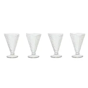 Interiors By Premier Versatile Set Of Four Tapered Sundae Dishes, Durable Sundae Glasses For Desserts, Elegant Ice Cream Bowls