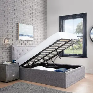 King Size Ottoman Bed With Pocket Sprung Mattress & Lift Up Storage