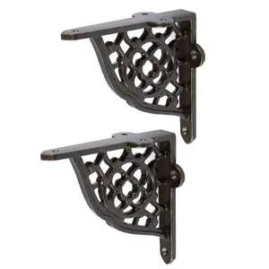 Hammer & Tongs Honeycomb Iron Shelf Bracket - D100mm - Raw - Pack of 2