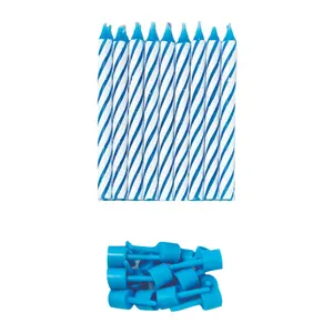 Simon Elvin Glitter Spiral Birthday Candles (Pack Of 6) Blue (One Size)