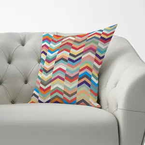 Geometric Multi Colored Chevron Pattern Cushions 60cm x 60cm