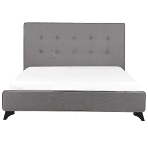 Fabric EU Double Size Bed Grey AMBASSADOR