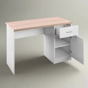 Andy Desk with Storage - White