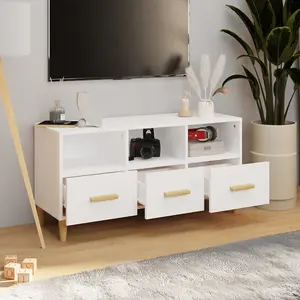 Berkfield TV Cabinet White 102x36x50 cm Engineered Wood