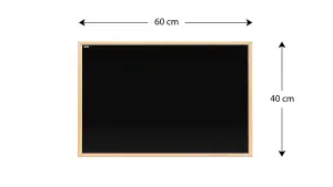 ALLboards Magnetic Chalkboard with Wooden Frame 60x40cm, Magnetic Chalkboard chalk