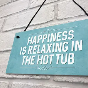 Chic Hot Tub Sign For Garden Summerhouse Funny Quote Hot Tub Accessories New Home Gift