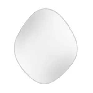 Organic Metal Oval Wall Mirror Grey