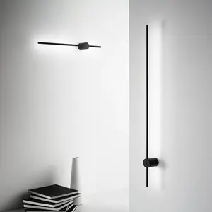 Luminosa Essence Tall Integrated Led Wall Lamp Black 124cm 3000K