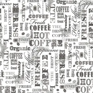 Galerie Kitchen Recipes Silver Grey Coffee Words Smooth Wallpaper