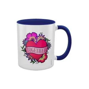 Grindstore Tattoo Love, Together Forever Mug Set (Pack of 2) White/Navy/Pink (One Size)