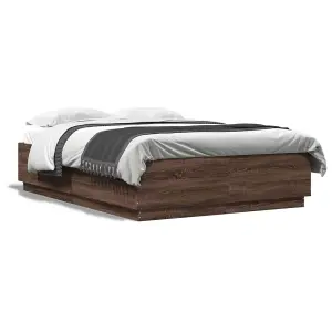 Berkfield Bed Frame without Mattress Brown Oak 150x200 cm King Size