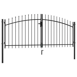 Berkfield Double Door Fence Gate with Spear Top 300x150 cm