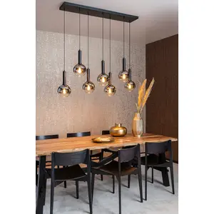 Lucide Marius Modern Bar Pendant Light - 7xE27 - Black