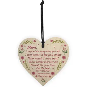 Mothers Day Gift Lockdown Gift for Mum Wooden Heart Thank You Gift For Her