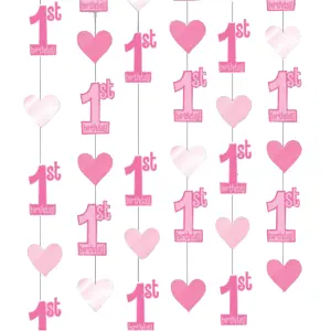 Amscan 1st Birthday String Decoration Pink (One Size)