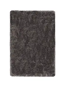 Washable Charcoal Thick Shaggy, Plain Rug, Easy to Clean Rug, Modern Rug for Bedroom, & Living Room-80cm X 120cm