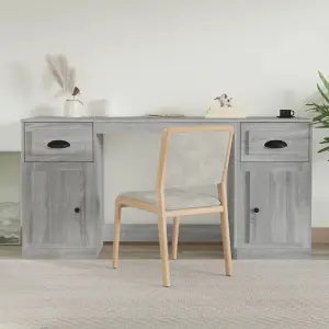 Berkfield Desk with Cabinet Grey Sonoma Engineered Wood