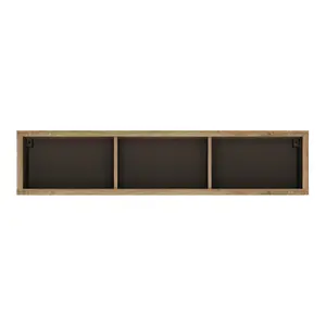 Shetland Wide Wall Shelf Oak & Black