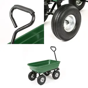 Garden Trolley Cart with Tipping Trailer Max Load 250kg