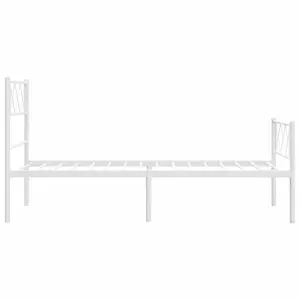 Berkfield Metal Bed Frame with Headboard and Footboard White 100x190 cm