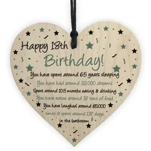 Red Ocean Funny 18th Birthday Gift For Daughter Son Wood Heart Novelty 18th Birthday Card