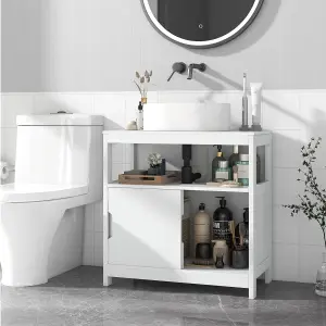 COSTWAY Bathroom Under Sink Vanity Cabinet with 2 Sliding Door