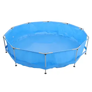 Livingandhome Mini Round Metal Frame Pool Kids Outdoor Above Ground Swimming Pool 360 x 76 cm