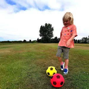 MantraRaj Pack of 2 Red Football 19.5cm Sponge Foam Soccer Ball Suitable for Indoor Outdoor Games for Kids Garden Games