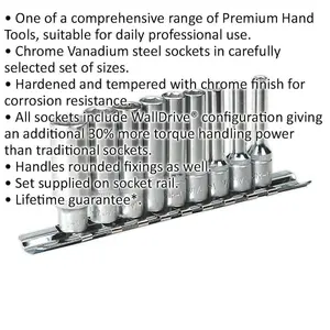 9 PACK DEEP Socket Set 1/4" Imperial Square Drive -6 Point WallDrive High Torque