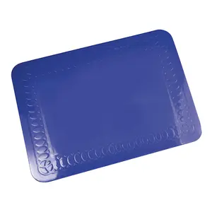 Blue Silicone Rubber Anti Slip Table Mat - 255 x 185mm - Dishwasher Safe Dining