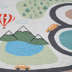 Kids Roads City Play Mat Soft Non Slip Washable Bedroom Rug 80x150cm