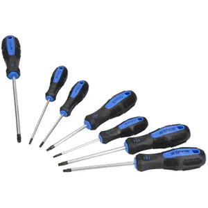 7pc Torx Star Magnetic Screwdriver Set With Cushioned Grip T10 to T30