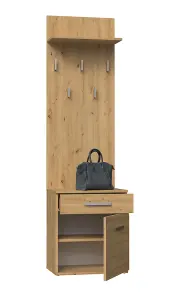 Duo Shoe Cabinet and Coat Rack Artisan Oak