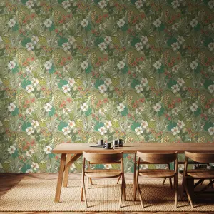 Hoopla Walls Oasis Olive & Citrus Smooth Matt Wallpaper