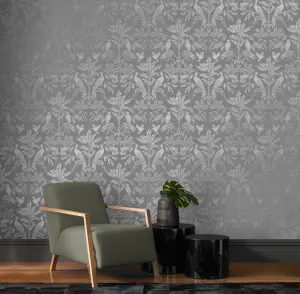 Rasch Zanzibar Tropical Grey Wallpaper