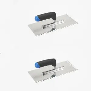 2 x Tilebank Pro Adhesive Tile Trowel With Soft Grip Handle 6mm