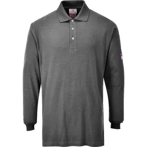 Portwest Flame Resistant Anti-Static Long Sleeve Polo Shirt