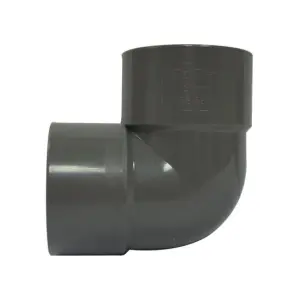 FloPlast ABS Solvent Weld 90' Knuckle 50mm Grey